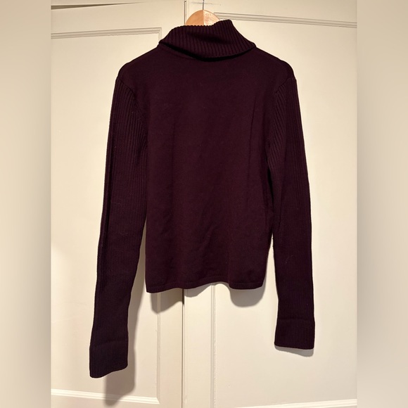 Country Shop Purple Merino Wool Blend Turtleneck Sweater - Picture 2 of 3